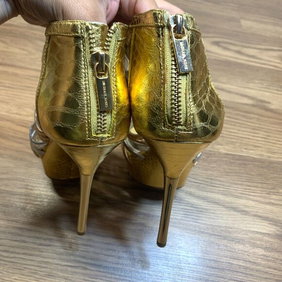 Michael Kors Maddie Dress Platform High Heels Sandals Rose Gold Multi Size 6.5M - Picture 5 of 11